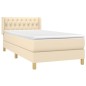 vidaXL Boxspringbett mit Matratze Creme 90x200 cm Stoff vidaXL Boxspringbett mit Matratze Creme 90x200 cm Stoff