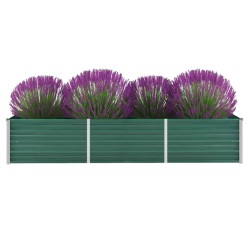 vidaXL Garten-Hochbeet Verzinkter Stahl 240x80x45 cm Grün