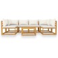 vidaXL 7-tlg. Garten-Lounge-Set mit Auflagen Creme Massivholz Akazie vidaXL 7-tlg. Garten-Lounge-Set mit Auflagen Creme Massivholz Akazie