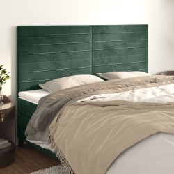 vidaXL Kopfteile 4 Stk. Dunkelgrün 80x5x78/88 cm Samt