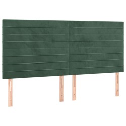 vidaXL Kopfteile 4 Stk. Dunkelgrün 80x5x78/88 cm Samt