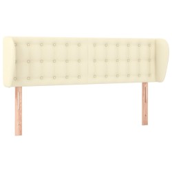 vidaXL Kopfteil mit Ohren Creme 147x23x78/88 cm Kunstleder