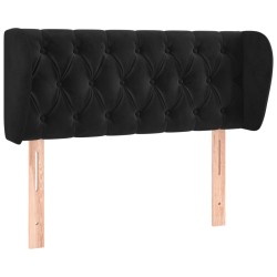 vidaXL Kopfteil mit Ohren Schwarz 103x23x78/88 cm Samt