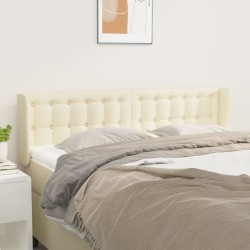 vidaXL Kopfteil mit Ohren Creme 147x16x78/88 cm Kunstleder