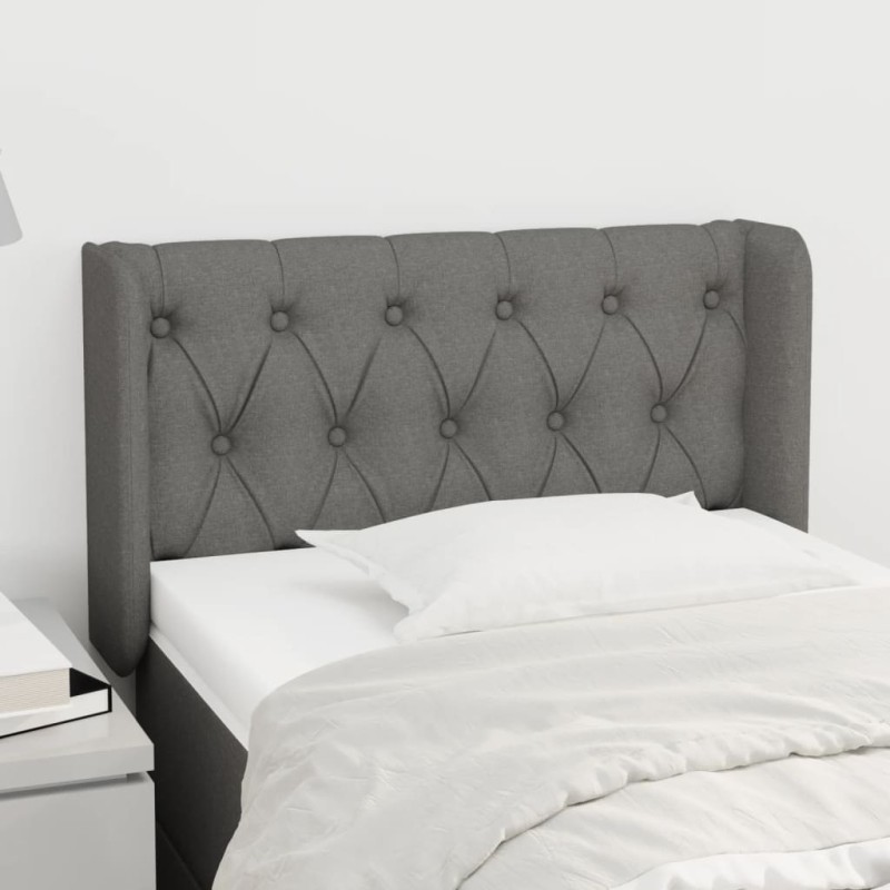 vidaXL Kopfteil mit Ohren Dunkelgrau 83x16x78/88 cm Stoff vidaXL Kopfteil mit Ohren Dunkelgrau 83x16x78/88 cm Stoff