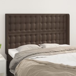vidaXL Kopfteil mit Ohren Braun 147x16x118/128 cm Kunstleder