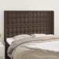 vidaXL Kopfteil mit Ohren Braun 147x16x118/128 cm Kunstleder