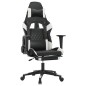 vidaXL Gaming-Stuhl mit Massage & Fußstütze Schwarz & Weiß Kunstleder vidaXL Gaming-Stuhl mit Massage & Fußstütze Schwarz & Weiß Kunstleder