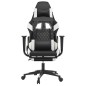 vidaXL Gaming-Stuhl mit Massage & Fußstütze Schwarz & Weiß Kunstleder vidaXL Gaming-Stuhl mit Massage & Fußstütze Schwarz & Weiß Kunstleder