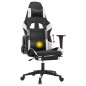 vidaXL Gaming-Stuhl mit Massage & Fußstütze Schwarz & Weiß Kunstleder vidaXL Gaming-Stuhl mit Massage & Fußstütze Schwarz & Weiß Kunstleder