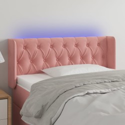 vidaXL LED Kopfteil Rosa 103x16x78/88 cm Samt