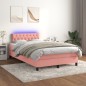 vidaXL Boxspringbett mit Matratze & LED Rosa 120x200 cm Samt vidaXL Boxspringbett mit Matratze & LED Rosa 120x200 cm Samt