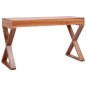 vidaXL PC-Tisch Natur 132 x 47 x 77 cm Massivholz Mahagoni vidaXL PC-Tisch Natur 132 x 47 x 77 cm Massivholz Mahagoni