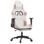 vidaXL Gaming-Stuhl mit Massage & Fußstütze Weiß & Rosa Kunstleder vidaXL Gaming-Stuhl mit Massage & Fußstütze Weiß & Rosa Kunstleder