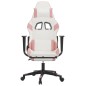 vidaXL Gaming-Stuhl mit Massage & Fußstütze Weiß & Rosa Kunstleder vidaXL Gaming-Stuhl mit Massage & Fußstütze Weiß & Rosa Kunstleder