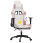 vidaXL Gaming-Stuhl mit Massage & Fußstütze Weiß & Rosa Kunstleder vidaXL Gaming-Stuhl mit Massage & Fußstütze Weiß & Rosa Kunstleder