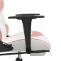 vidaXL Gaming-Stuhl mit Massage & Fußstütze Weiß & Rosa Kunstleder vidaXL Gaming-Stuhl mit Massage & Fußstütze Weiß & Rosa Kunstleder