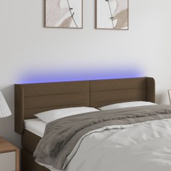 vidaXL LED Kopfteil Dunkelbraun 147x16x78/88 cm Stoff