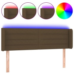 vidaXL LED Kopfteil Dunkelbraun 147x16x78/88 cm Stoff