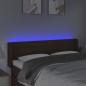vidaXL LED Kopfteil Dunkelbraun 147x16x78/88 cm Stoff
