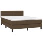 vidaXL Boxspringbett mit Matratze & LED Dunkelbraun 140x190 cm Stoff vidaXL Boxspringbett mit Matratze & LED Dunkelbraun 140x190 cm Stoff