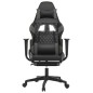 vidaXL Gaming-Stuhl mit Fußstütze Schwarz und Grau Kunstleder vidaXL Gaming-Stuhl mit Fußstütze Schwarz und Grau Kunstleder