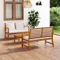3-tlg. Garten-Lounge-Set mit Auflagen Massivholz Akazie 3-tlg. Garten-Lounge-Set mit Auflagen Massivholz Akazie