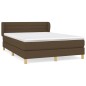 vidaXL Boxspringbett mit Matratze Dunkelbraun 140x200 cm Stoff vidaXL Boxspringbett mit Matratze Dunkelbraun 140x200 cm Stoff