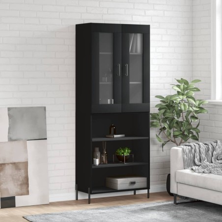 vidaXL Highboard Schwarz 69,5x34x180 cm Holzwerkstoff