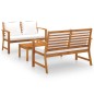 3-tlg. Garten-Lounge-Set mit Auflagen Massivholz Akazie 3-tlg. Garten-Lounge-Set mit Auflagen Massivholz Akazie