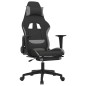 vidaXL Gaming-Stuhl mit Fußstütze Schwarz und Hellgrau Stoff vidaXL Gaming-Stuhl mit Fußstütze Schwarz und Hellgrau Stoff