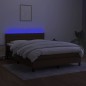 vidaXL Boxspringbett mit Matratze & LED Dunkelbraun 140x200 cm Stoff vidaXL Boxspringbett mit Matratze & LED Dunkelbraun 140x200 cm Stoff