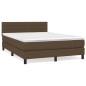 vidaXL Boxspringbett mit Matratze Dunkelbraun 140x190 cm Stoff vidaXL Boxspringbett mit Matratze Dunkelbraun 140x190 cm Stoff