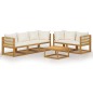 vidaXL 6-tlg. Garten-Lounge-Set mit Auflagen Creme Massivholz Akazie vidaXL 6-tlg. Garten-Lounge-Set mit Auflagen Creme Massivholz Akazie