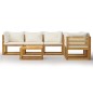 vidaXL 6-tlg. Garten-Lounge-Set mit Auflagen Creme Massivholz Akazie vidaXL 6-tlg. Garten-Lounge-Set mit Auflagen Creme Massivholz Akazie