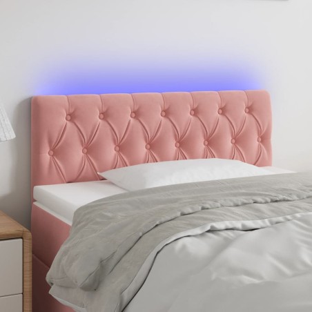 vidaXL LED Kopfteil Rosa 100x7x78/88 cm Samt