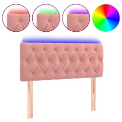 vidaXL LED Kopfteil Rosa 100x7x78/88 cm Samt