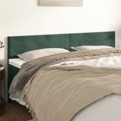 vidaXL Kopfteile 2 Stk. Dunkelgrün 100x5x78/88 cm Samt