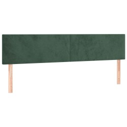 vidaXL Kopfteile 2 Stk. Dunkelgrün 100x5x78/88 cm Samt