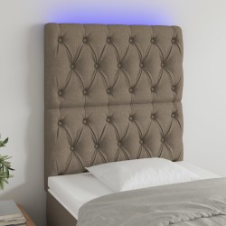 vidaXL LED Kopfteil Taupe 80x7x118/128 cm Stoff