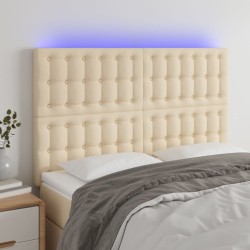 vidaXL LED Kopfteil Creme 144x5x118/128 cm Stoff