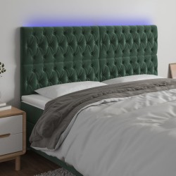 vidaXL LED Kopfteil Dunkelgrün 180x7x118/128 cm Samt