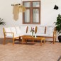 vidaXL 5-tlg. Garten-Lounge-Set mit Auflagen Creme Massivholz Akazie vidaXL 5-tlg. Garten-Lounge-Set mit Auflagen Creme Massivholz Akazie