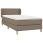 vidaXL Boxspringbett mit Matratze Taupe 100x200 cm Stoff vidaXL Boxspringbett mit Matratze Taupe 100x200 cm Stoff