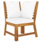 vidaXL 5-tlg. Garten-Lounge-Set mit Auflagen Creme Massivholz Akazie vidaXL 5-tlg. Garten-Lounge-Set mit Auflagen Creme Massivholz Akazie