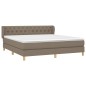 vidaXL Boxspringbett mit Matratze Taupe 160x200 cm Stoff vidaXL Boxspringbett mit Matratze Taupe 160x200 cm Stoff