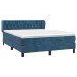 vidaXL Boxspringbett mit Matratze Dunkelblau 140x200 cm Samt vidaXL Boxspringbett mit Matratze Dunkelblau 140x200 cm Samt