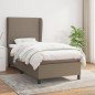vidaXL Boxspringbett mit Matratze Taupe 100x200 cm Stoff vidaXL Boxspringbett mit Matratze Taupe 100x200 cm Stoff