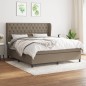 vidaXL Boxspringbett mit Matratze Taupe 160x200 cm Stoff vidaXL Boxspringbett mit Matratze Taupe 160x200 cm Stoff