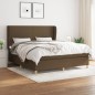 vidaXL Boxspringbett mit Matratze Dunkelbraun 180x200 cm Stoff vidaXL Boxspringbett mit Matratze Dunkelbraun 180x200 cm Stoff